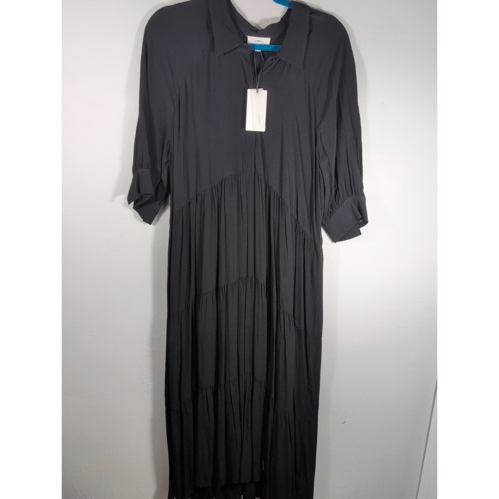 A Loves A New Black Tiered Midi Dress Flowy Boho Women's XL